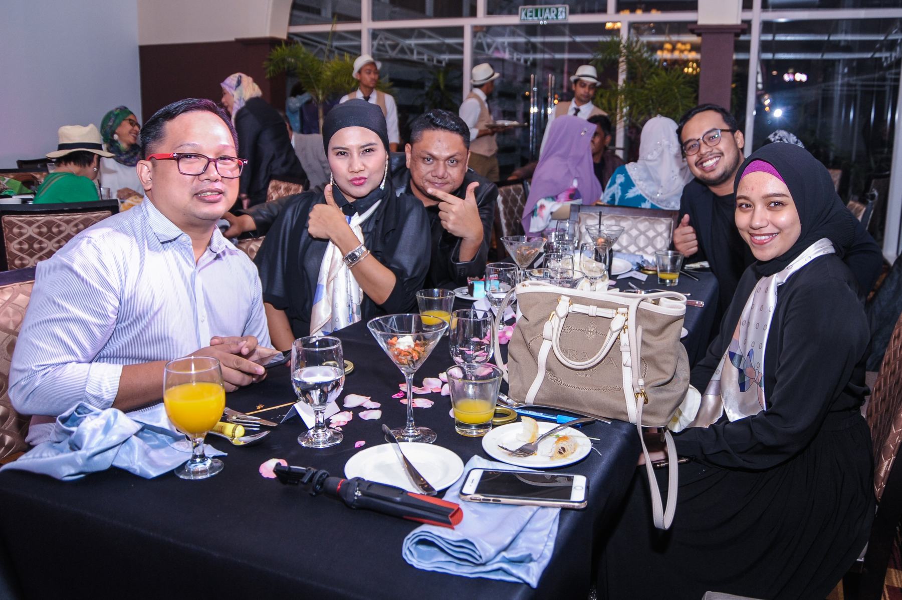 Tables of guests at an event